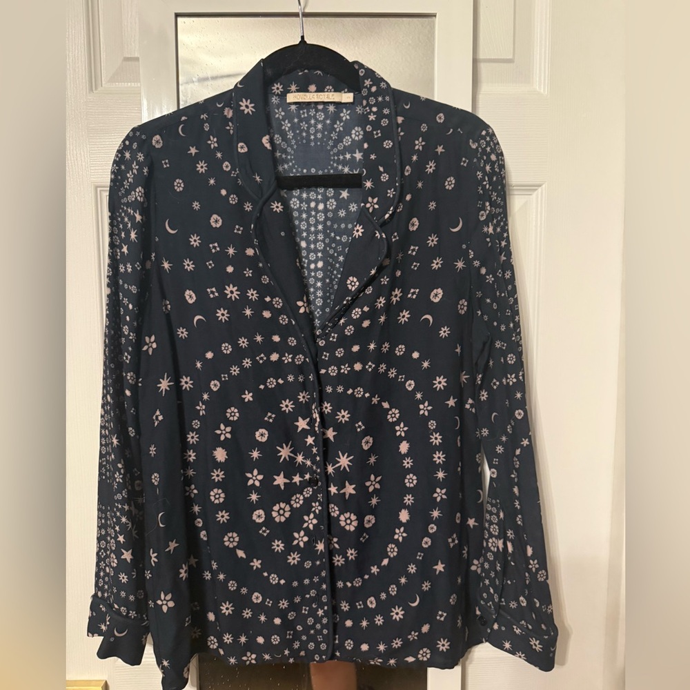 Novella Royale Blue Long Sleeve Button Down Shirt